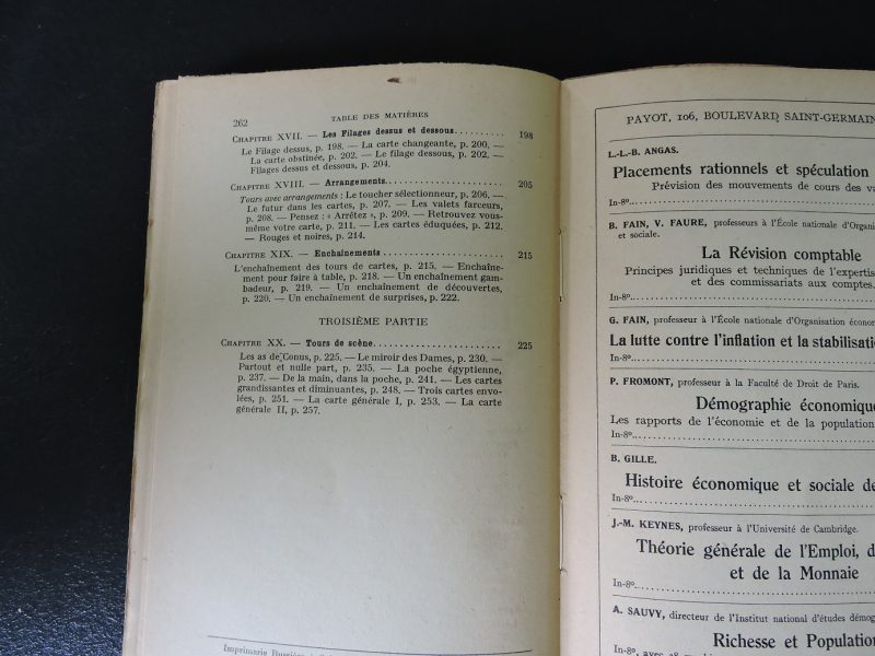 PAYOT La magie des cartes Jean Hugard et Frederic Braué Edition 1951