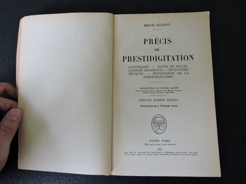 PAYOT Précis de prestidigitation Bruce Elliott Edition 1953