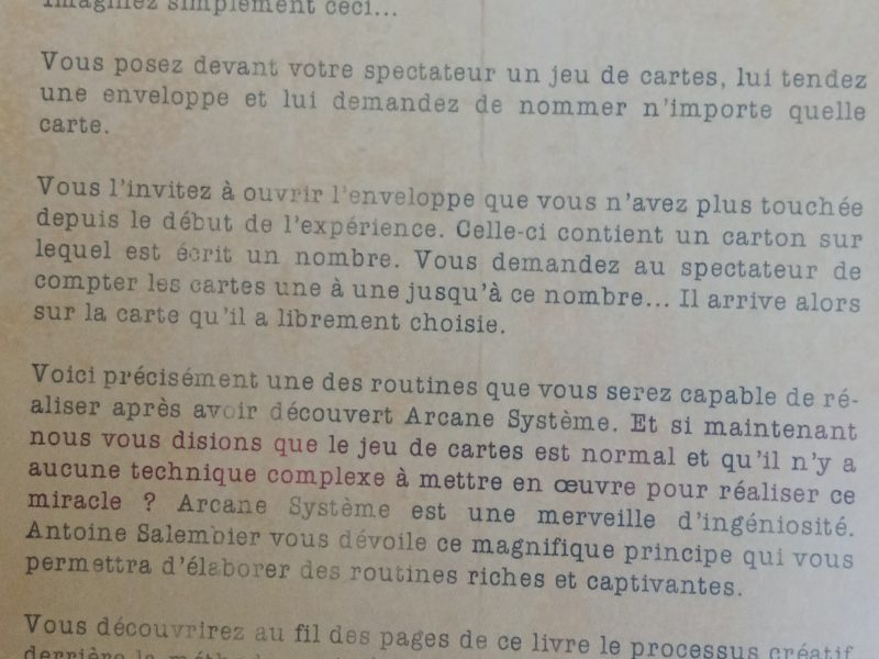 ARCANE SYSTEME, Antoine SALEMBIER