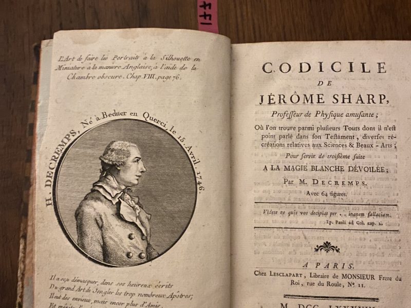 Codicile de Jérôme Sharp 1788